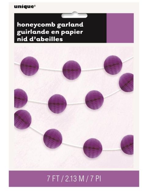 Honeycomb Ball Garland – Purple