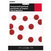 Honeycomb Ball Garland – Red