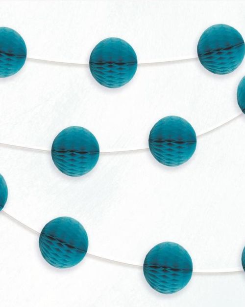 Honeycomb Ball Garland – Teal