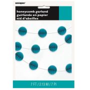 Honeycomb Ball Garland – Teal