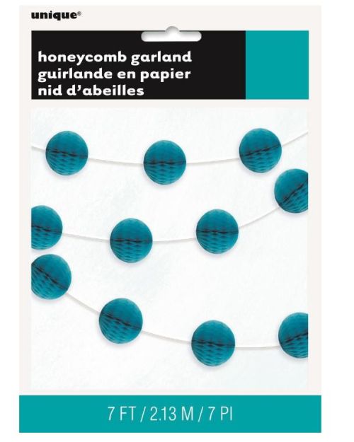 Honeycomb Ball Garland – Teal