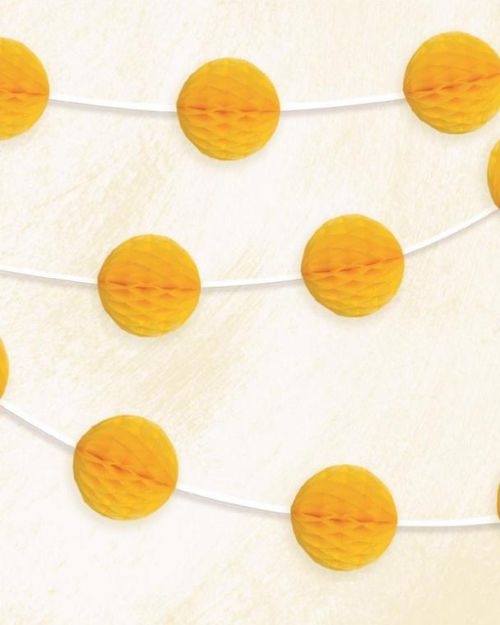 Honeycomb Ball Garland – Yellow