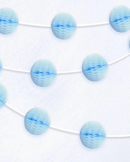 Honeycomb Ball Garland – Light Blue