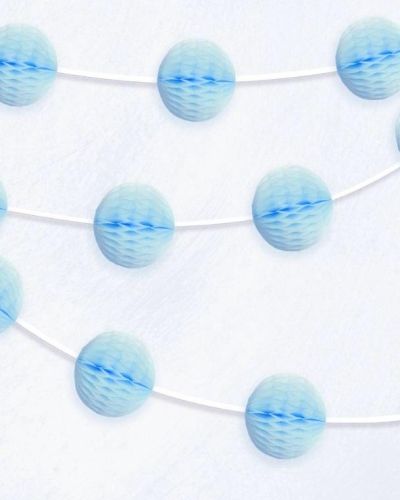 Honeycomb Ball Garland – Light Blue