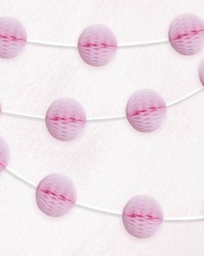 Honeycomb Ball Garland – Light Pink