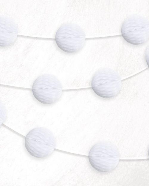 Honeycomb Ball Garland – White