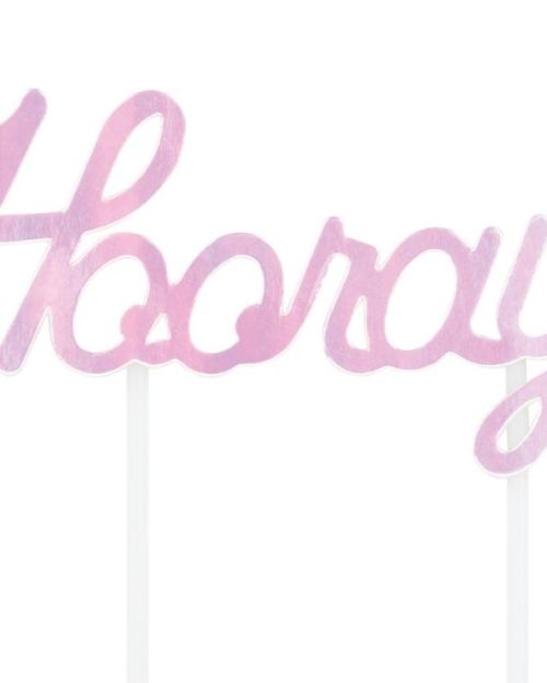 Hooray Iridescent Cake Topper