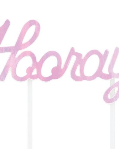 Hooray Iridescent Cake Topper