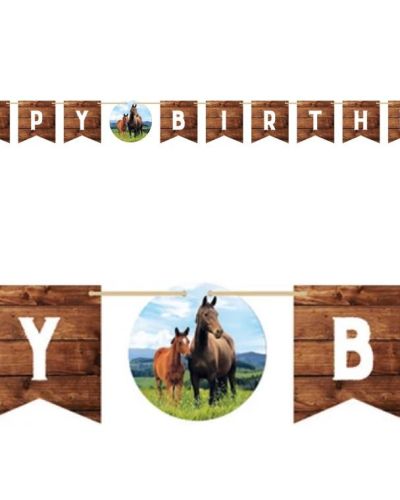 Horse & Pony Happy Birthday Banner