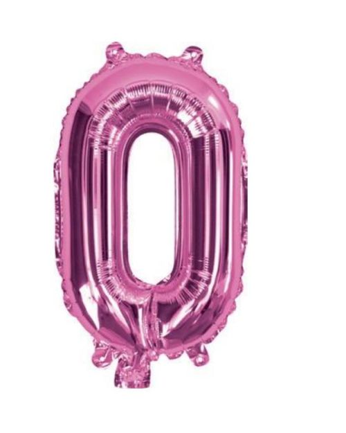Mini Hot Pink Foil Balloon – Number 0