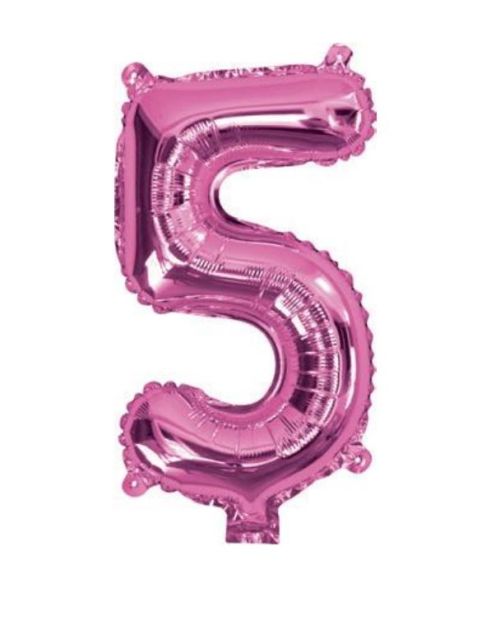 Mini Hot Pink Foil Balloon – Number 5