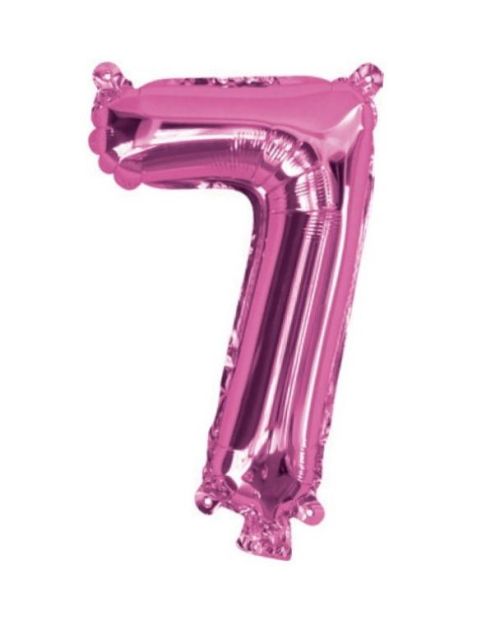 Mini Hot Pink Foil Balloon – Number 7