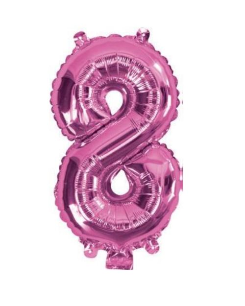 Mini Hot Pink Foil Balloon – Number 8