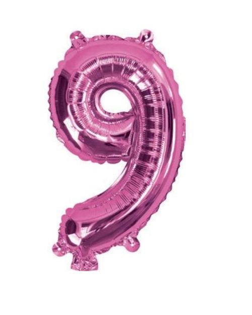 Mini Hot Pink Foil Balloon – Number 9