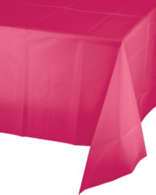 Hot Pink Plastic Table Cloth