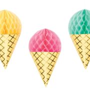 Ice Cream Party Honeycomb Decorations