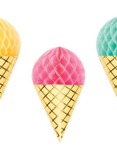 Ice Cream Party Honeycomb Decorations