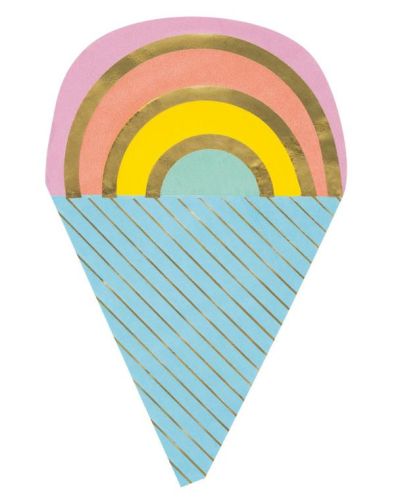 Ice Cream Cone Shaped Napkins 16pk