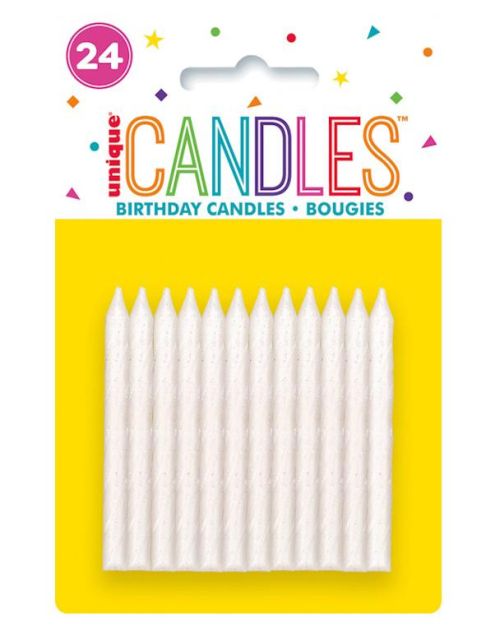 Iridescent Glitter Spiral Candles 24pk