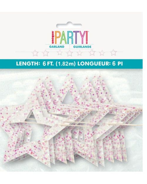 Iridescent Glitter Star Garland