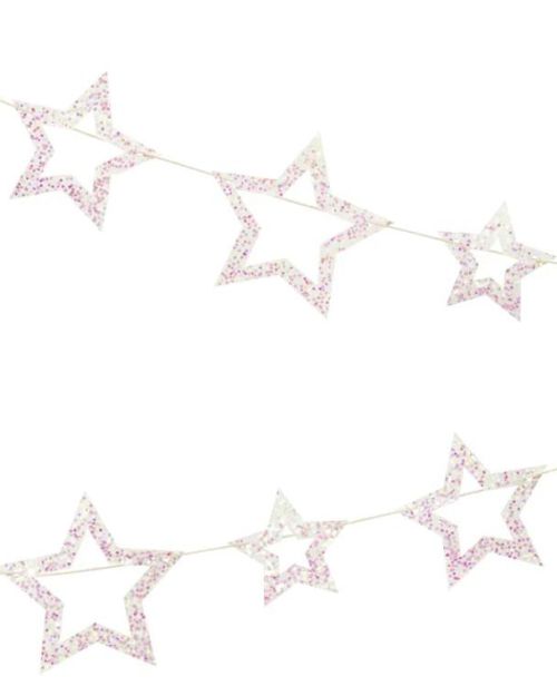 Iridescent Glitter Star Garland