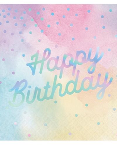 Iridescent Birthday Lunch Napkins 16pk