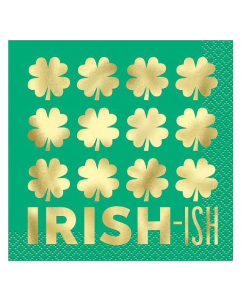 Charming Shamrock Irish-ish Beverage Napkins 16pk