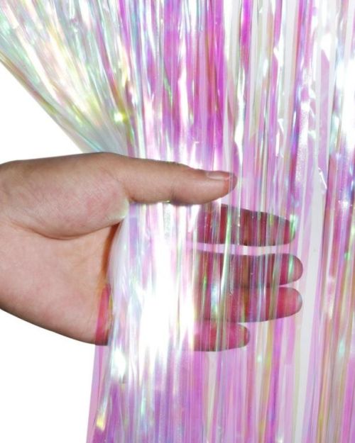 Iridescent Foil Fringed Door Curtain