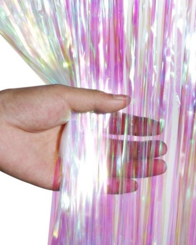 Iridescent Foil Fringed Door Curtain