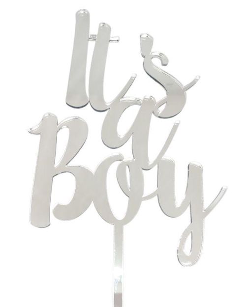 It’s a Boy Cake Topper – Silver