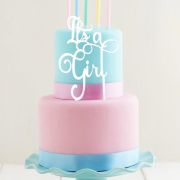 White Acrylic Cake Topper – It’s A Girl