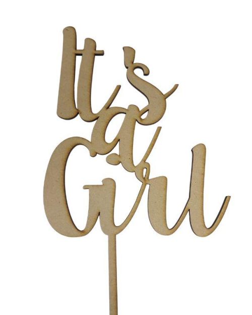 It’s a Girl Cake Topper – Wood