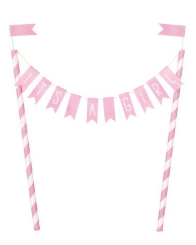 It’s A Girl Bunting Cake Topper