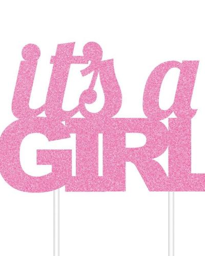 It’s A Girl Glitter Cake Topper