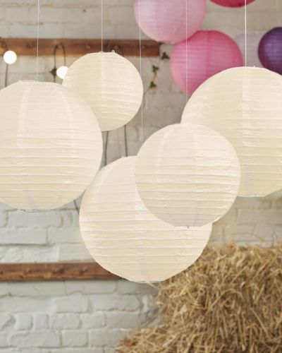 Ivory Paper Lanterns 5pk