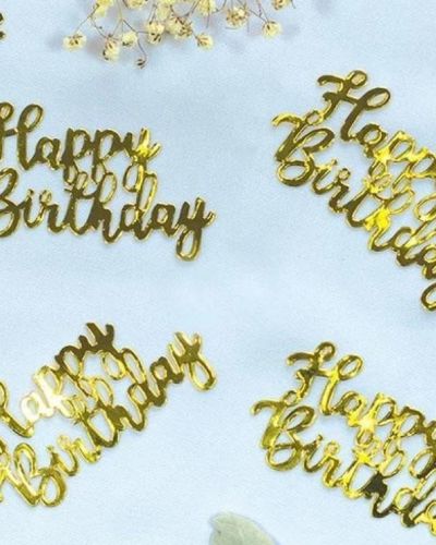Jumbo Confetti – Happy Birthday Gold