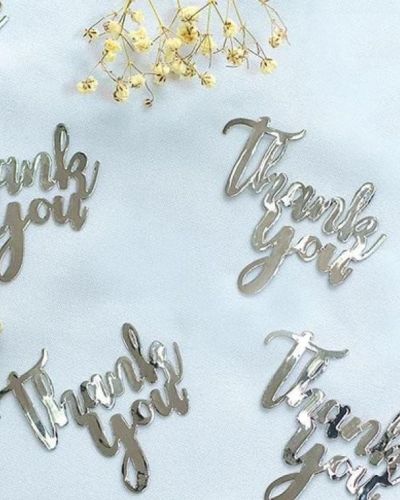 Jumbo Confetti -Thank You Silver