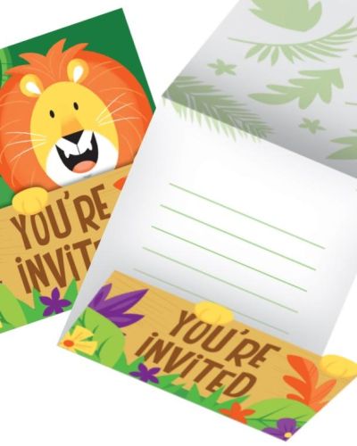Jungle Safari Invitations 8pk