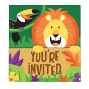 Jungle Safari Invitations 8pk