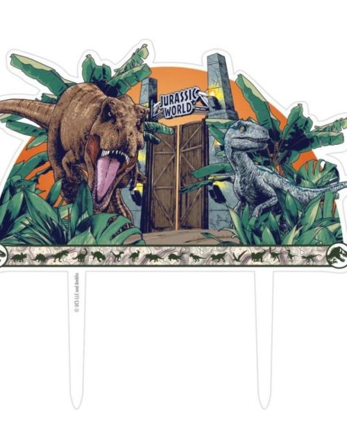 Jurassic Into The Wild Acrylic Cake Topper