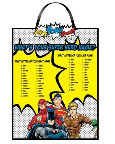 Justice League Super Hero Name Sign