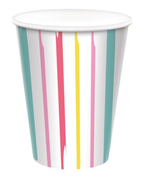 Just Chillin Striped Cups 8pk