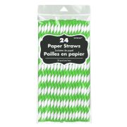 Paper Straws Kiwi Green Stripe 24pk