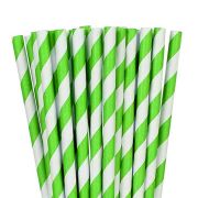 Paper Straws Kiwi Green Stripe 24pk