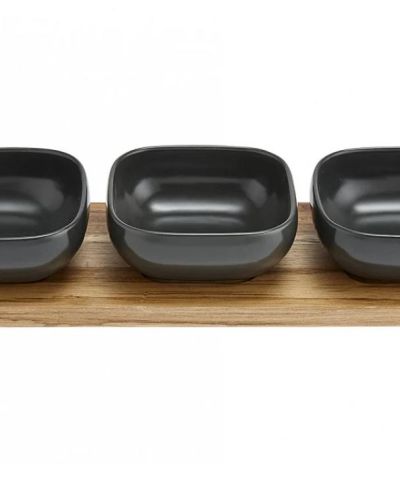 Essentials Charcoal 4pce Serving Set