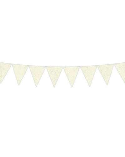 Large Glitter Pennant Banner – White