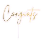 Congrats Layered Cake Topper – Gold/Clear