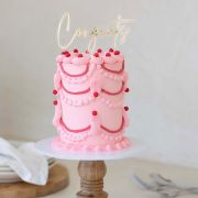 Congrats Layered Cake Topper – Gold/Clear