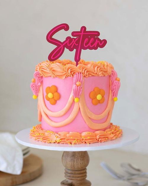 Sixteen Layered Cake Topper – Hot Pink / Pink