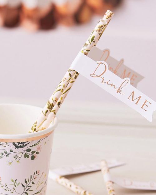 Let’s ParTea Floral Straws 20pk